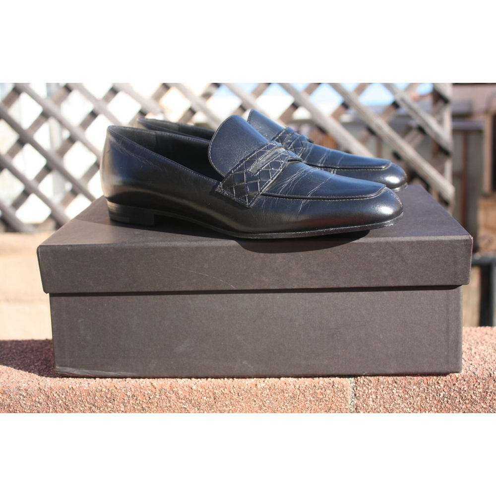 Bottega Veneta Women's Black Intrecciato Leather Penny Loafers - Size 36 - Picture 12 of 12